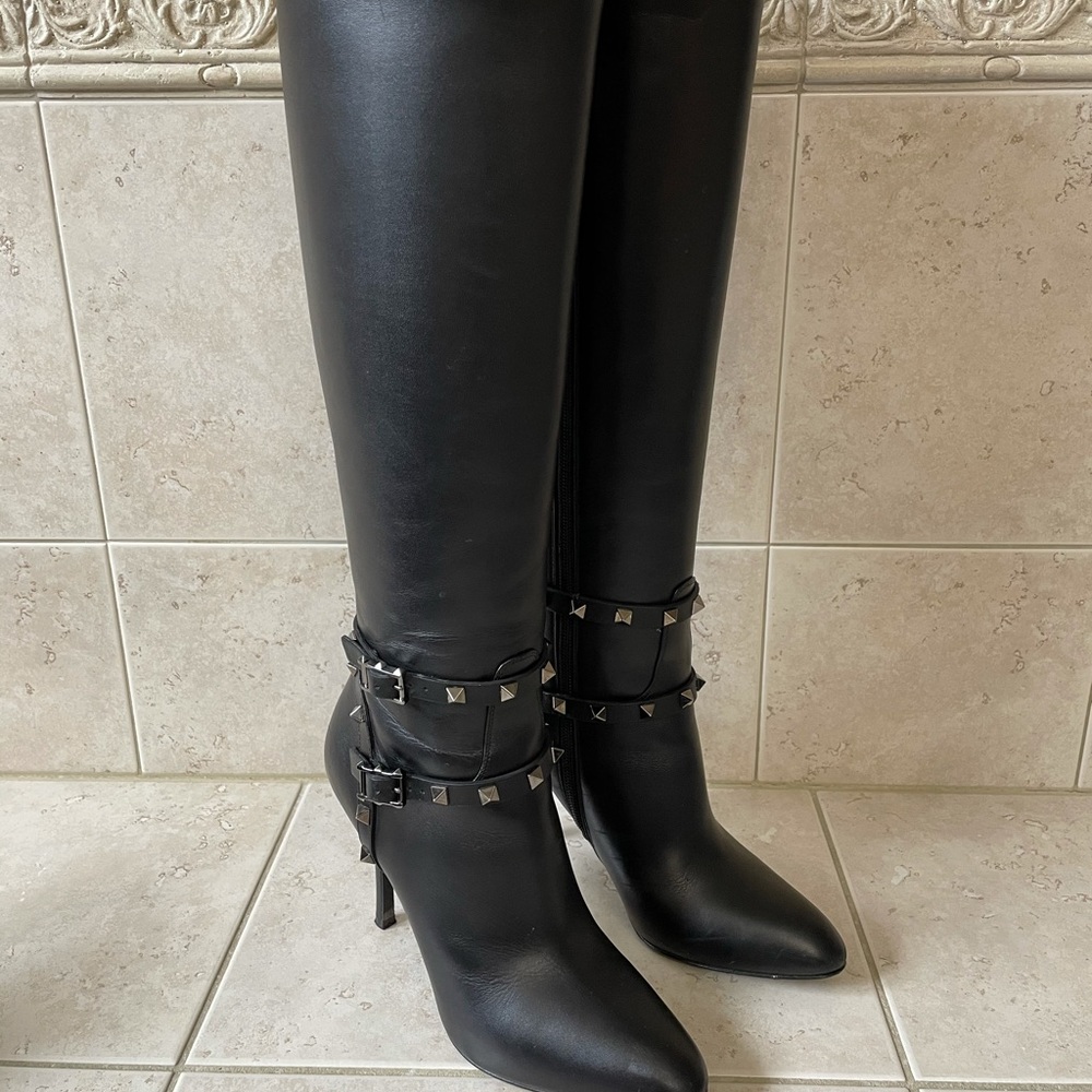 Valentino Rock Stud Knee High Boots - Picture 2 of 13
